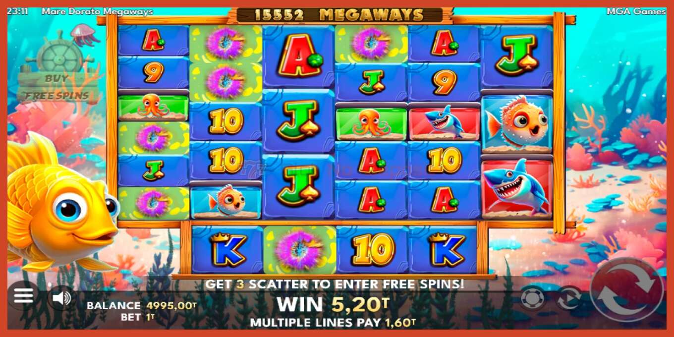 Slot screenshot: Mare Dorato Megaways no deposit, number - 2