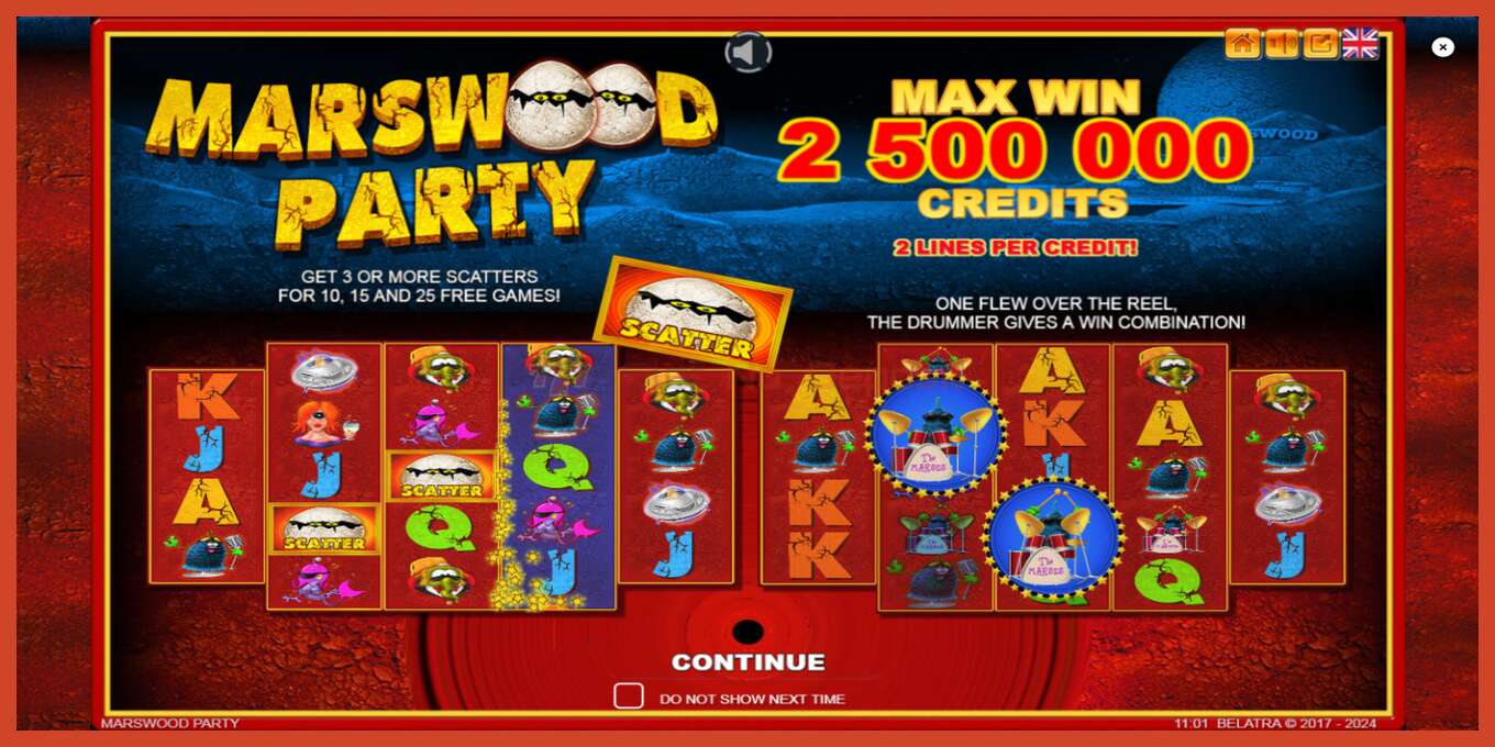 Slot screenshot: Marswood Party no deposit, number - 1