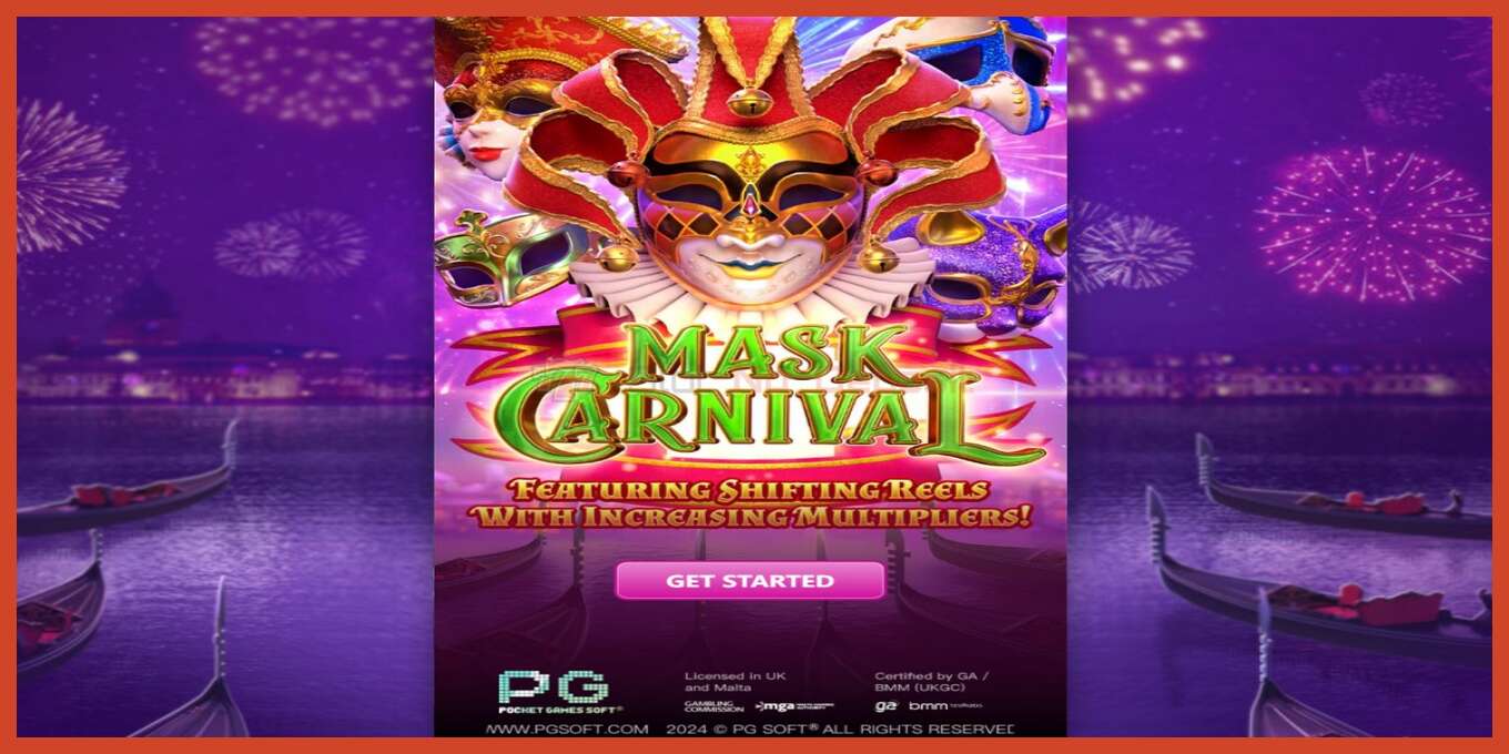 Slot screenshot: Mask Carnival no deposit, number - 1