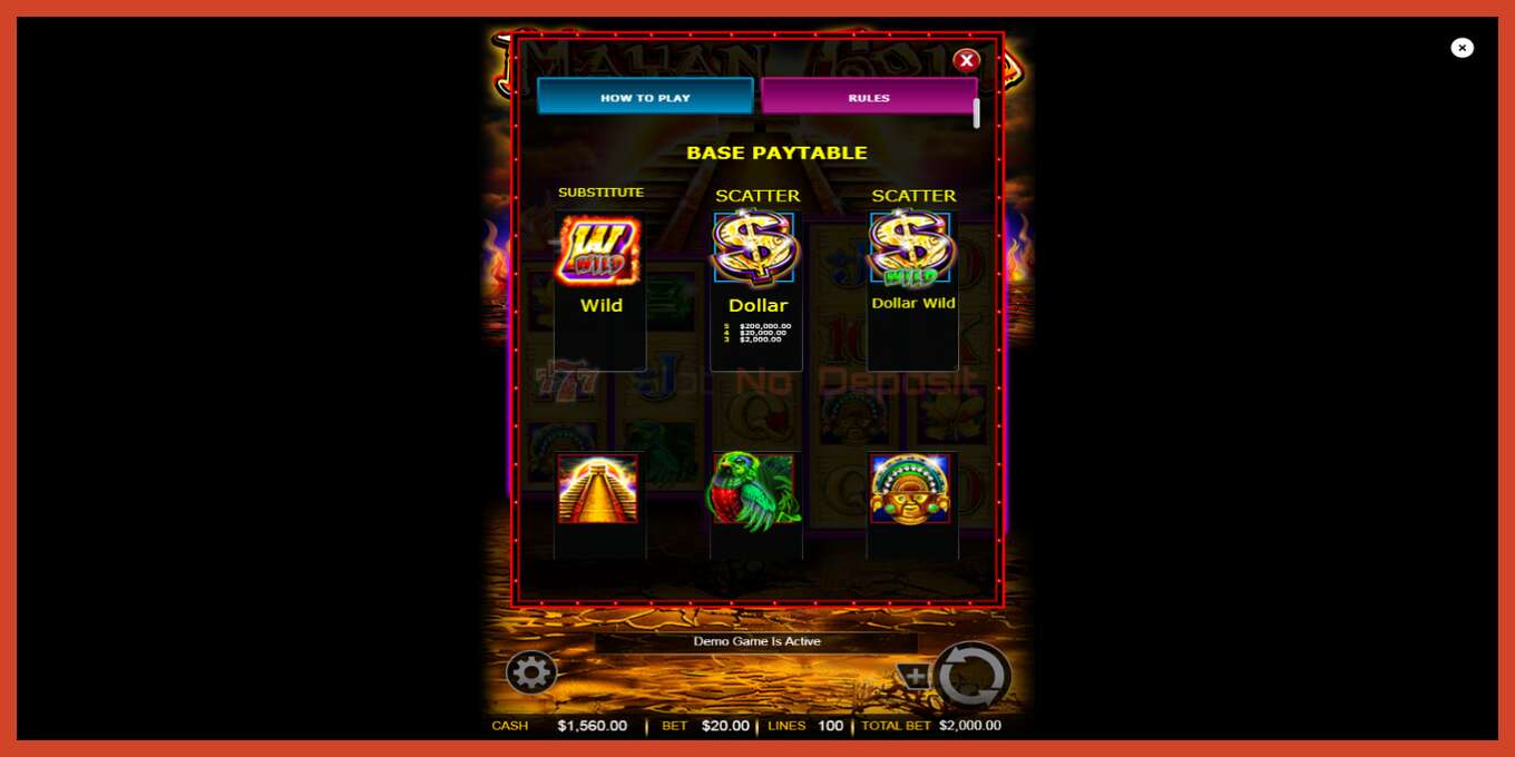 Slot screenshot: Mayan Gold no deposit, number - 4