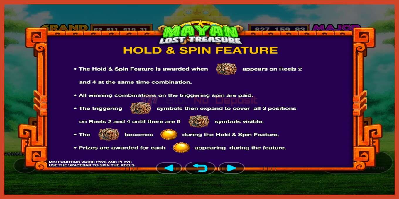 Slot screenshot: Mayan Lost Treasure no deposit, number - 5