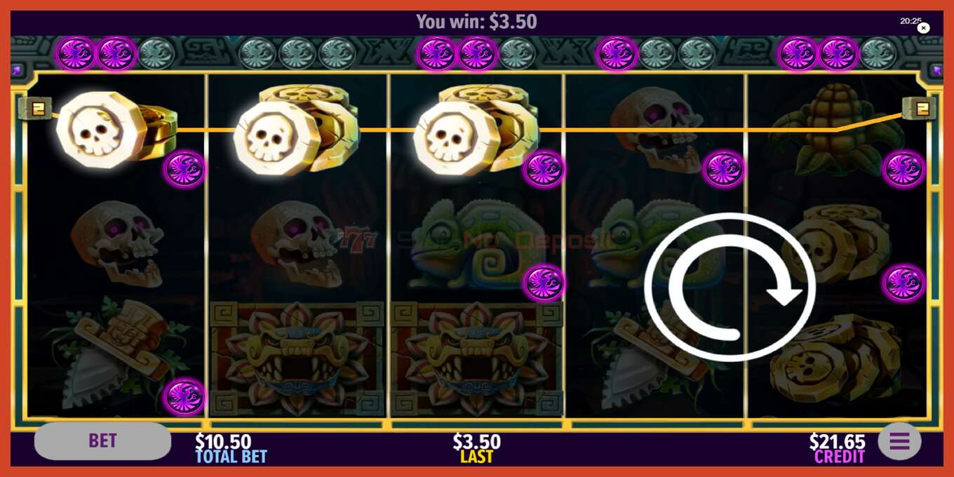 Tangkapan skrin slot: Mayan Power tiada deposit, nombor - 3