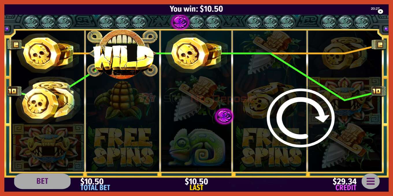 Tangkapan skrin slot: Mayan Power tiada deposit, nombor - 4