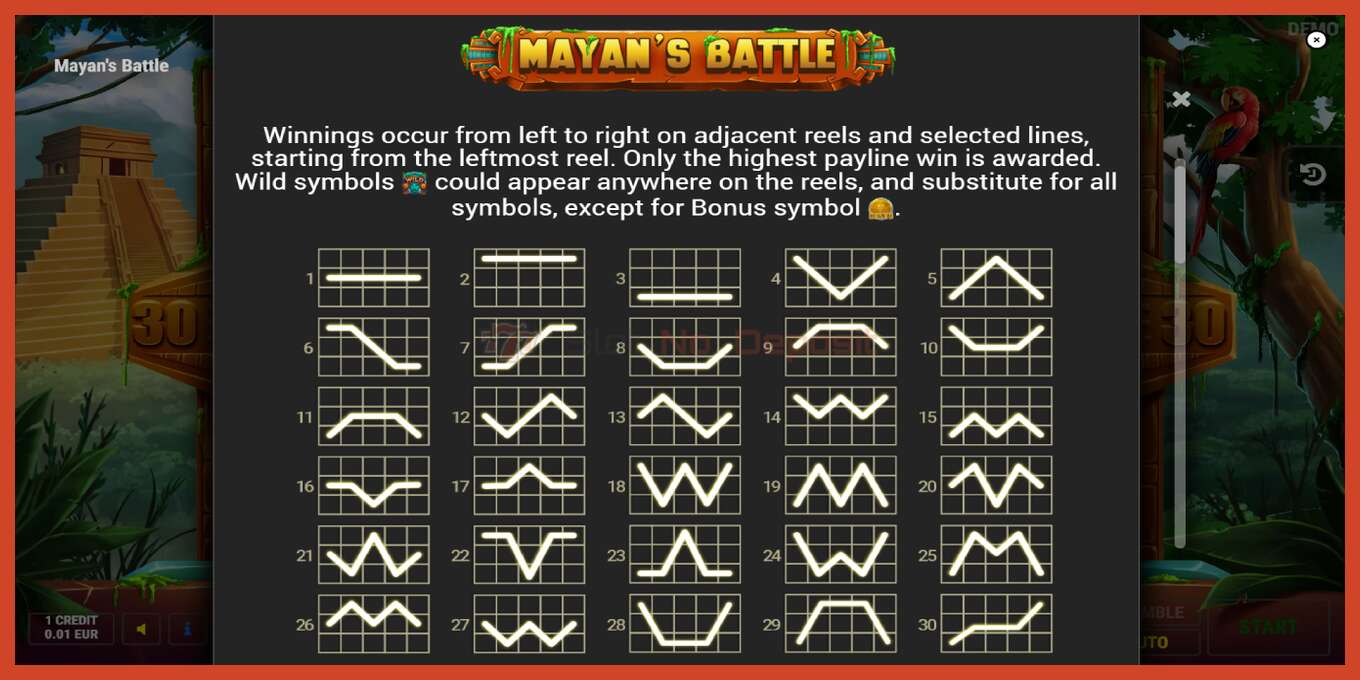 Слот скриншоты: Mayans Battle депозит жоқ, саны - 5