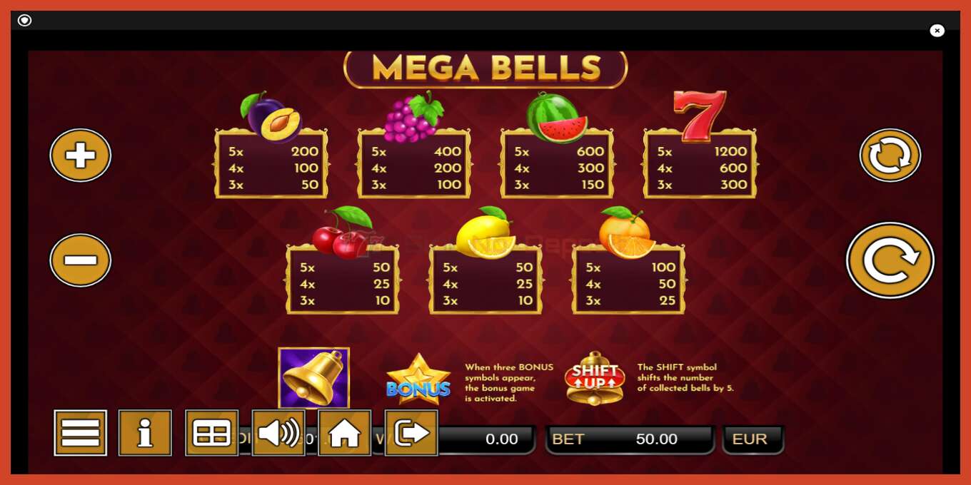 Slot screenshot: Mega Bells bez depozita, broj - 7