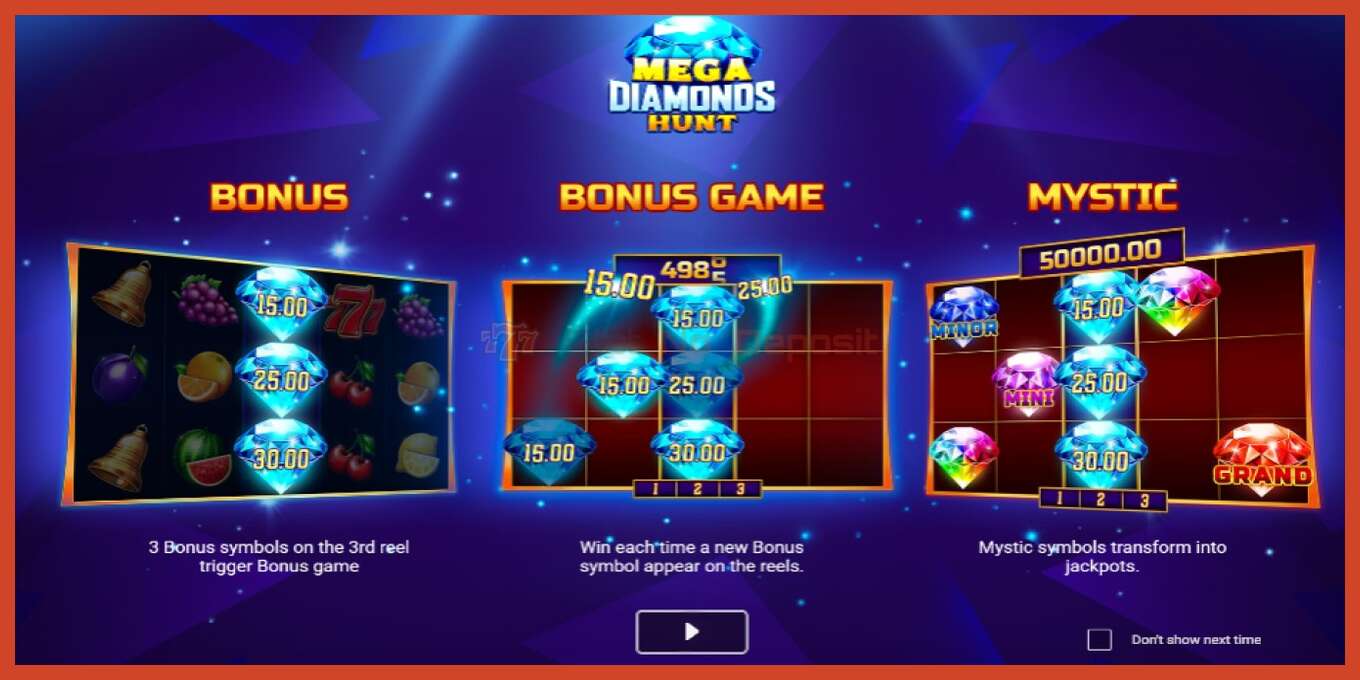 Slot skrinshoti: Mega Diamonds Hunt depozit yoq, raqam - 1