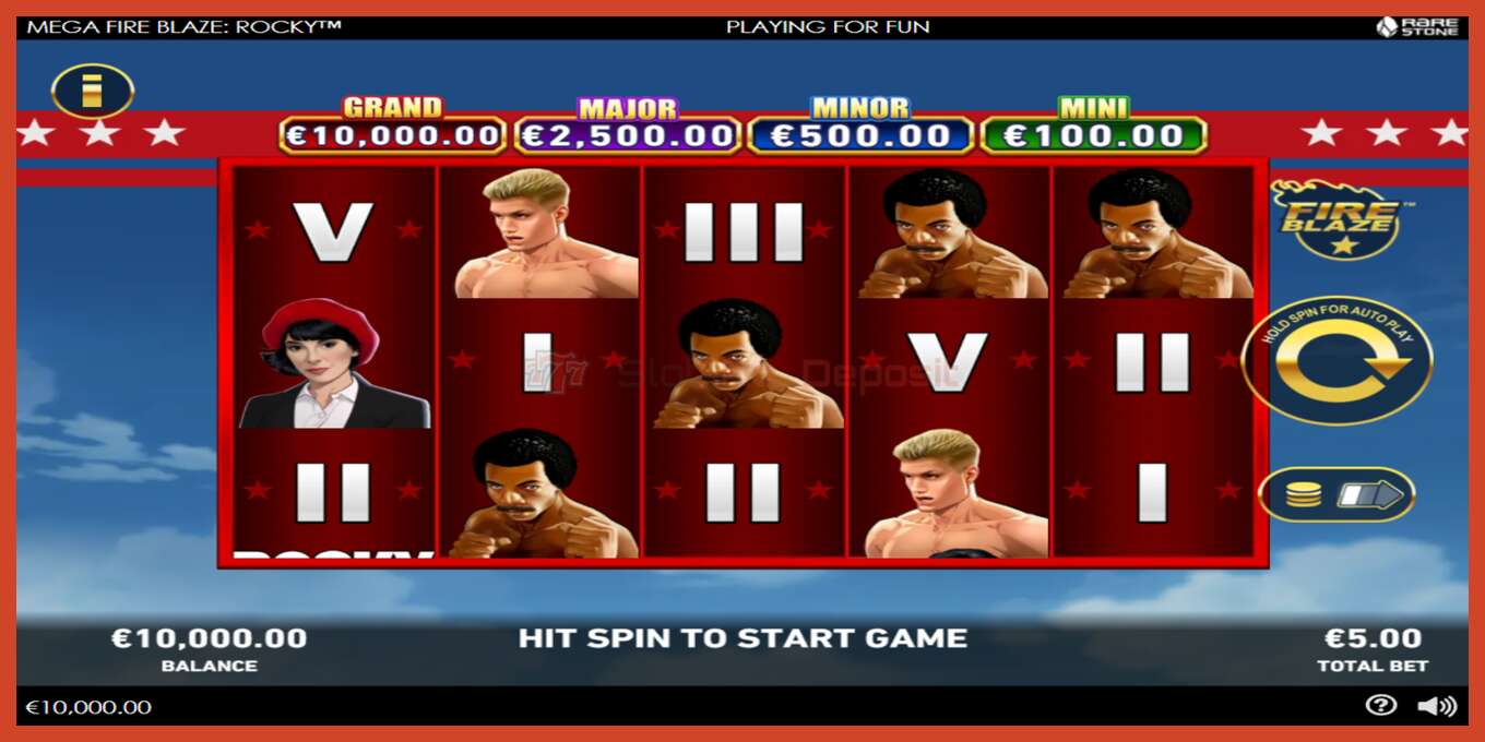 Slot screenshot: Mega Fire Blaze: Rocky no deposit, number - 2