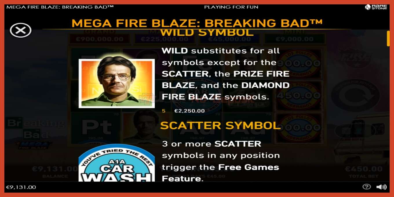 Slot screenshot: Mega Fire Blaze: Breaking Bad no deposit, number - 4