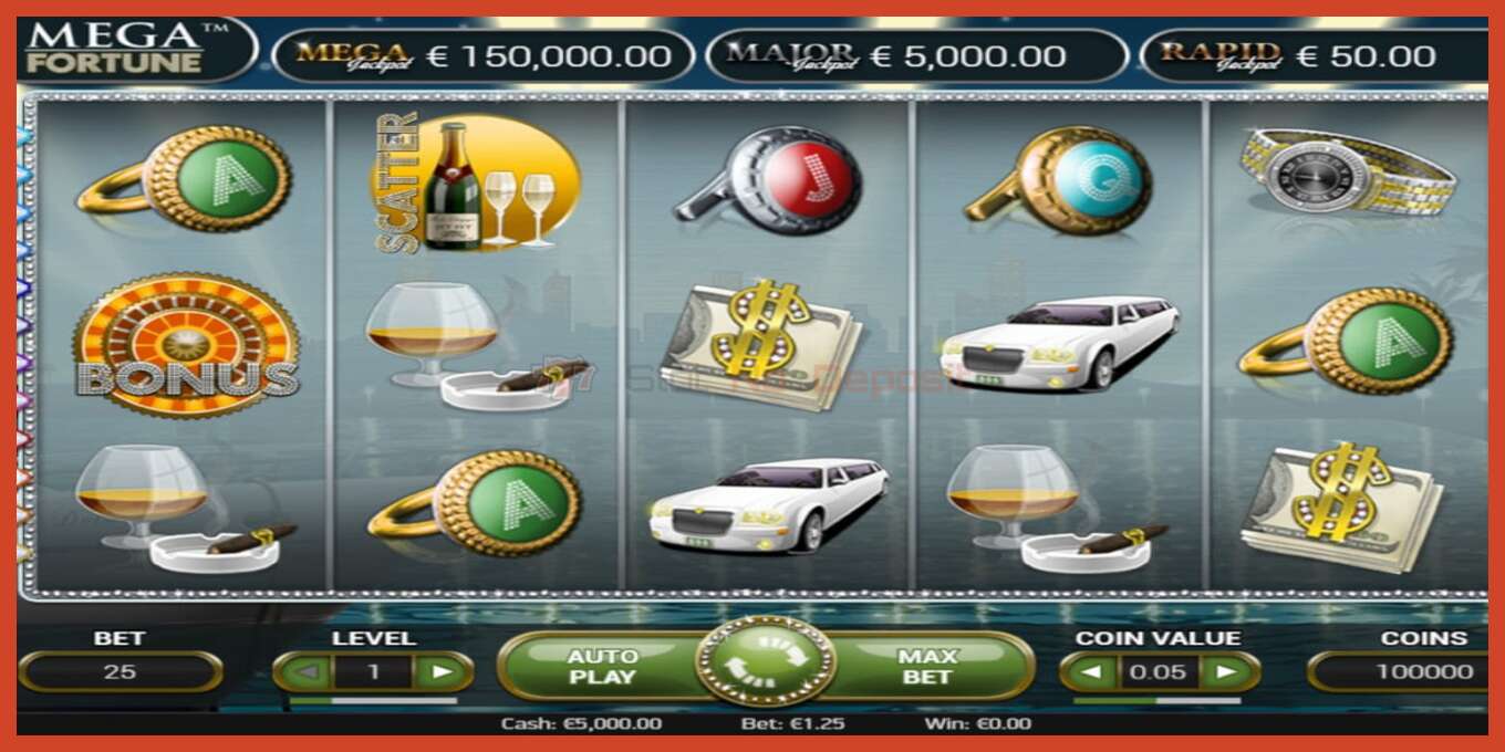 Slot screenshot: Mega Fortune no deposit, number - 4