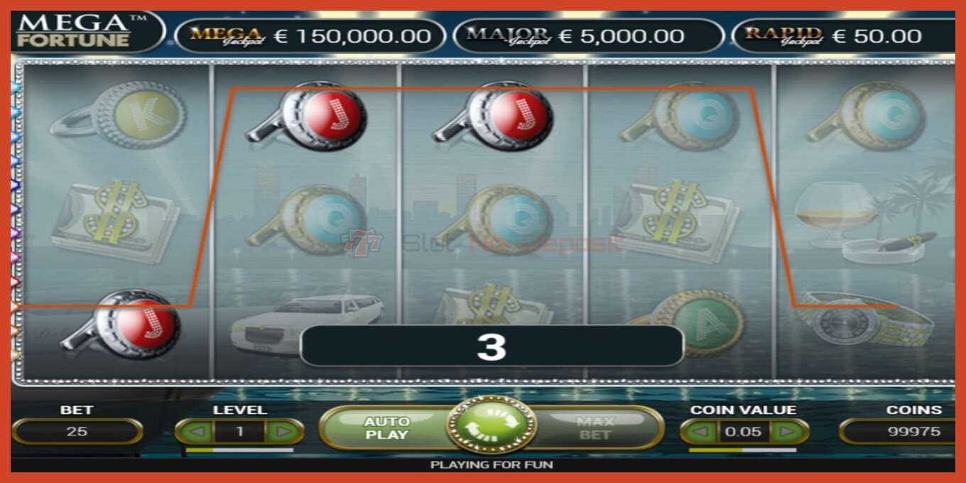 Slot screenshot: Mega Fortune no deposit, number - 5