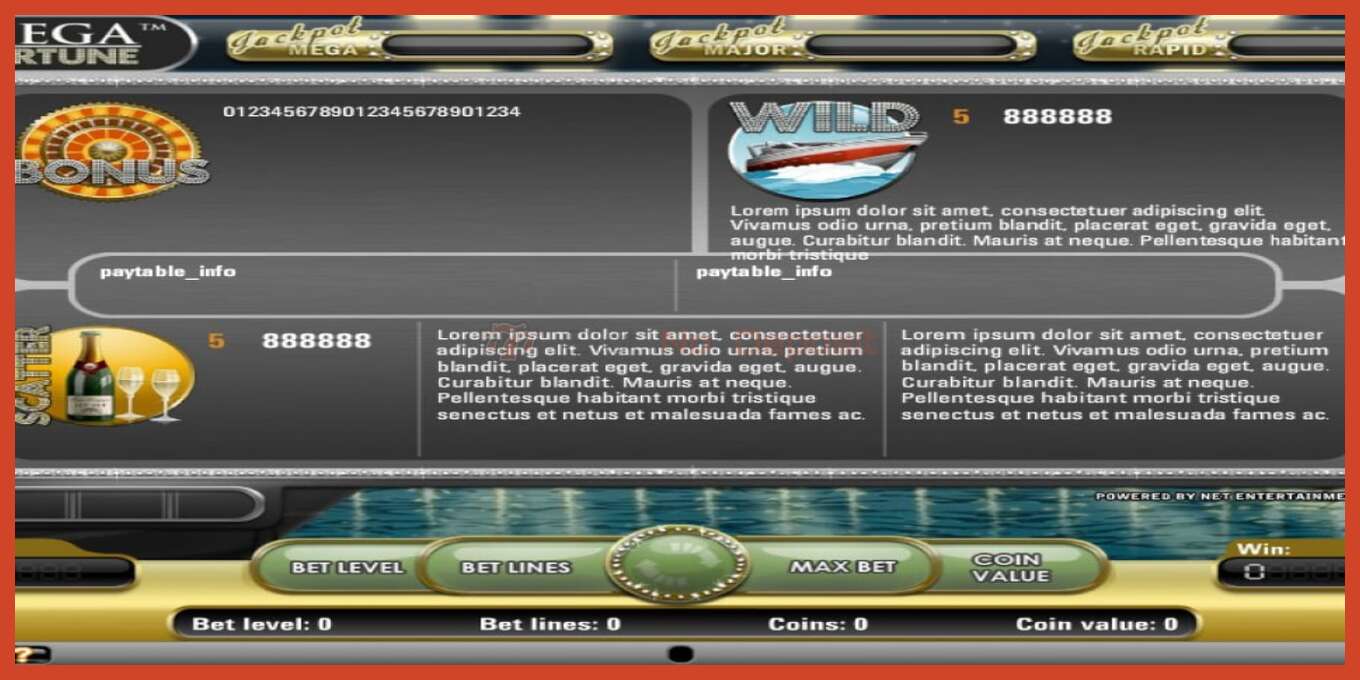 Slot screenshot: Mega Fortune no deposit, number - 7