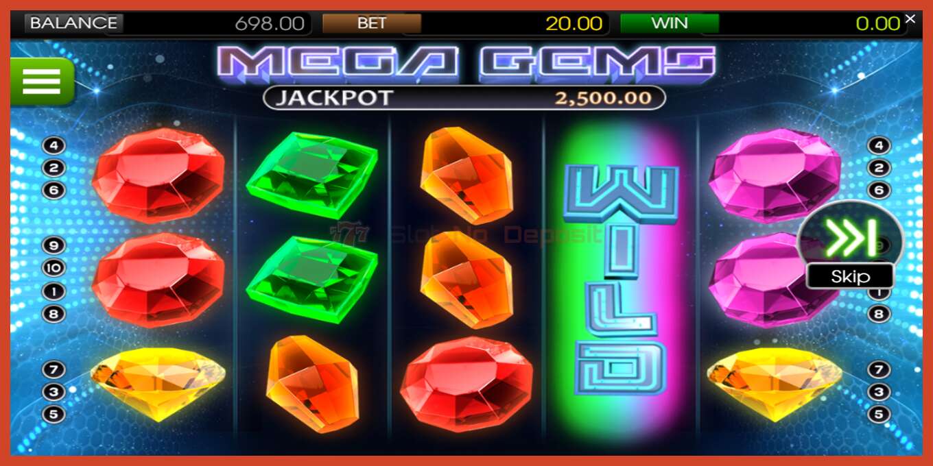 Slot screenshot: Mega Gems no deposit, number - 3