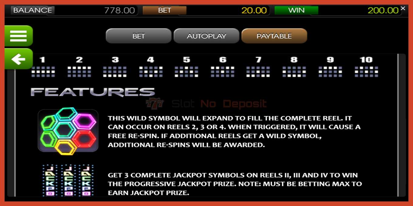 Slot screenshot: Mega Gems no deposit, number - 6