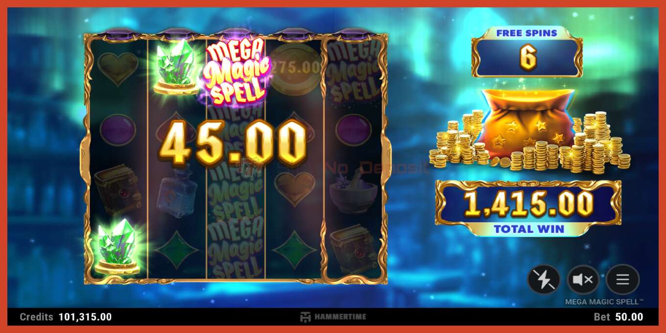 Schermafbeelding van slot: Mega Magic Spell geen aanbetaling, nummer - 4