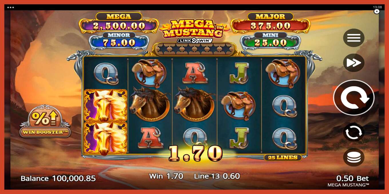 Slot screenshot: Mega Mustang no deposit, number - 2