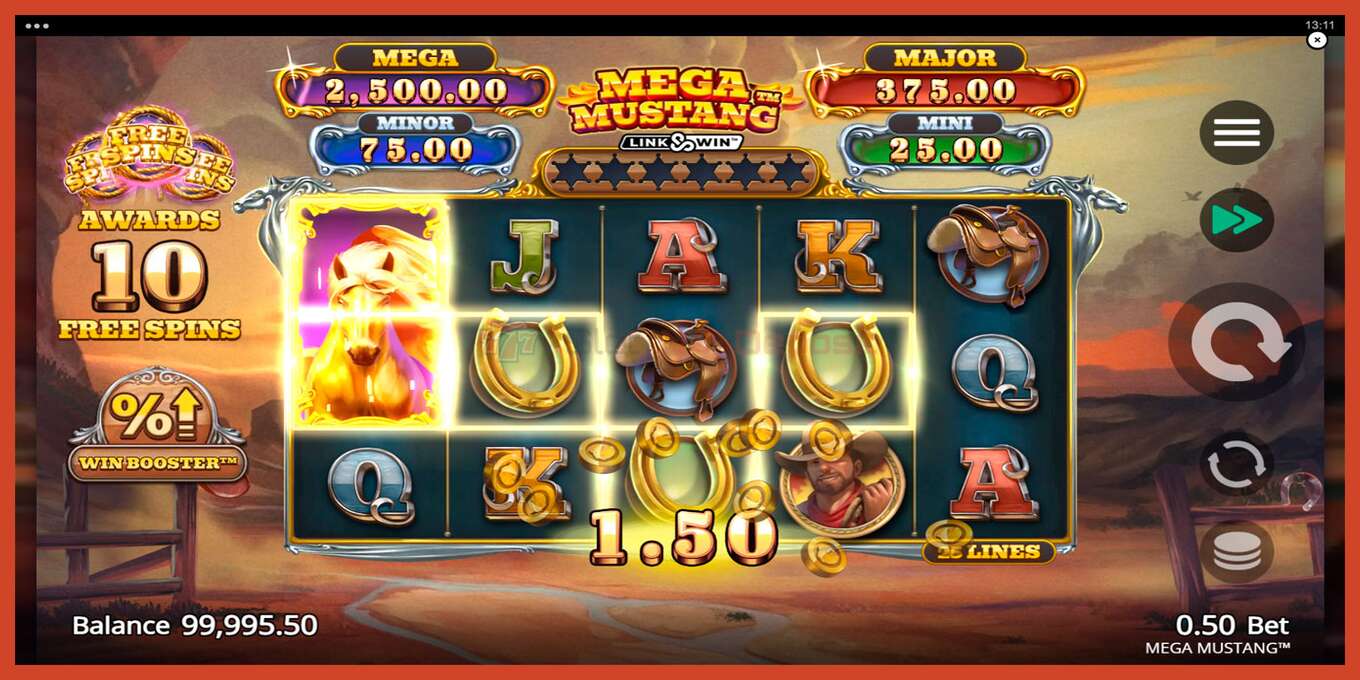 Slot screenshot: Mega Mustang no deposit, number - 5