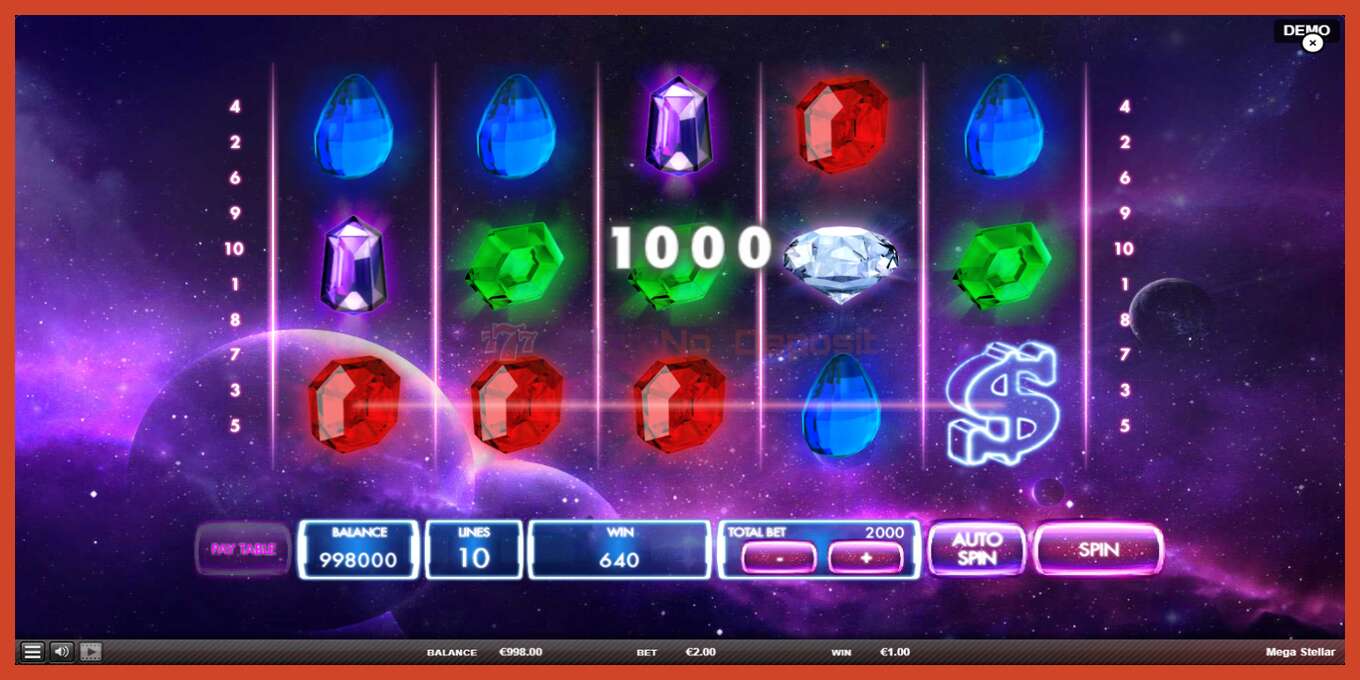 Slot screenshot: Mega Stellar no deposit, number - 3