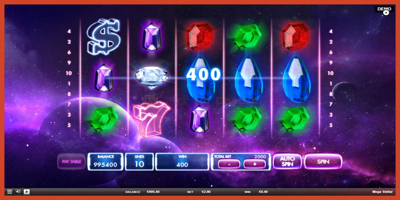 Slot screenshot: Mega Stellar no deposit, number - 4