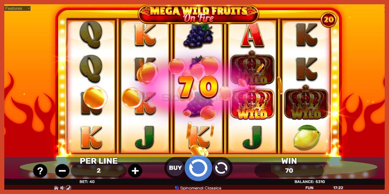 Captura de pantalla do slot: Mega Wild Fruits - On Fire sen depósito, número - 4