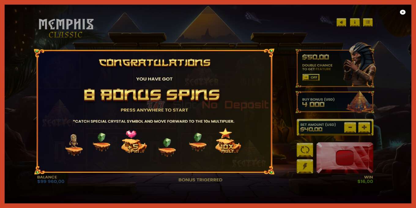 Slot screenshot: Memphis Classic no deposit, number - 3