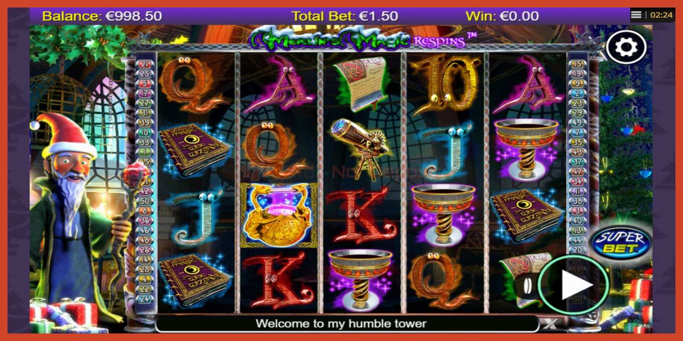 Slot screenshot: Merlins Magic Respins Christmas no deposit, number - 1