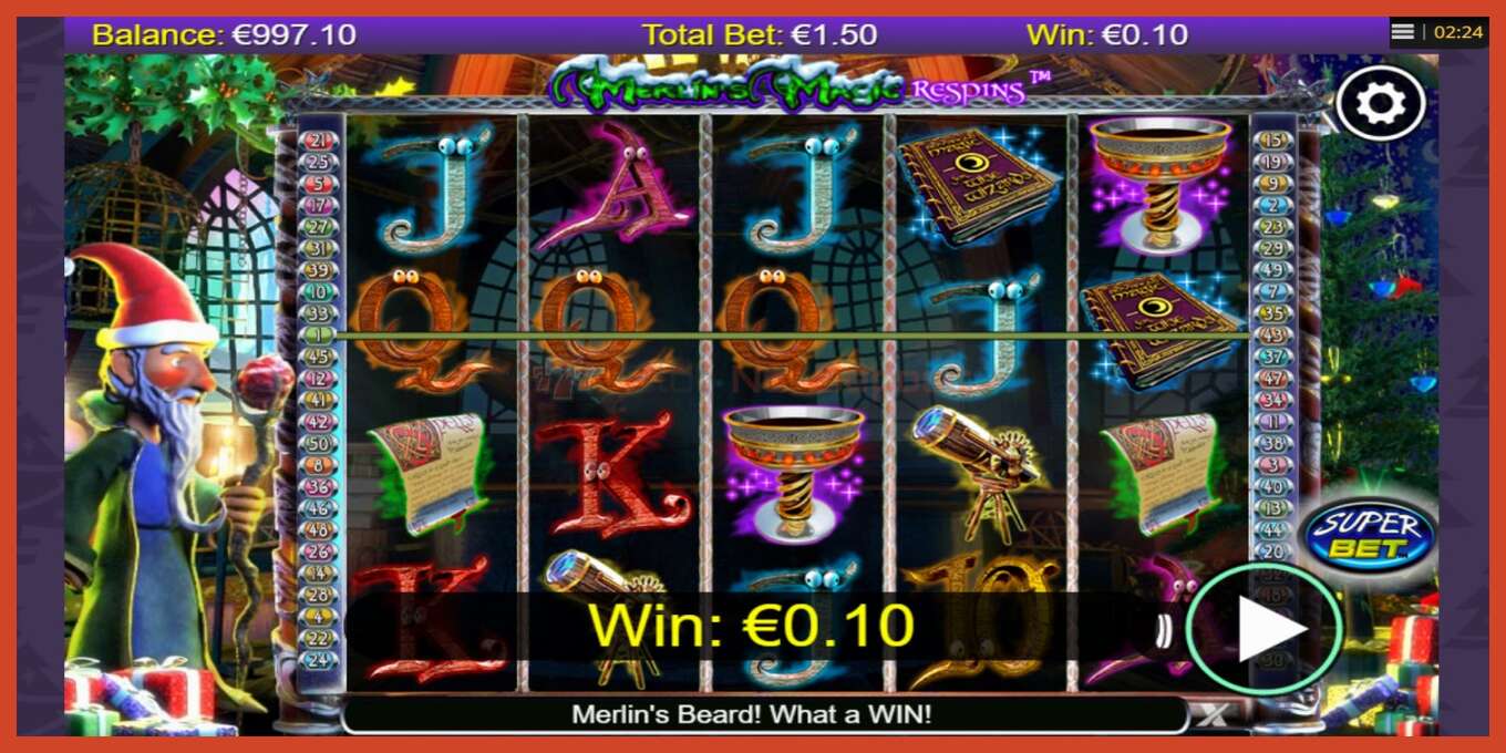 Slot screenshot: Merlins Magic Respins Christmas no deposit, number - 2