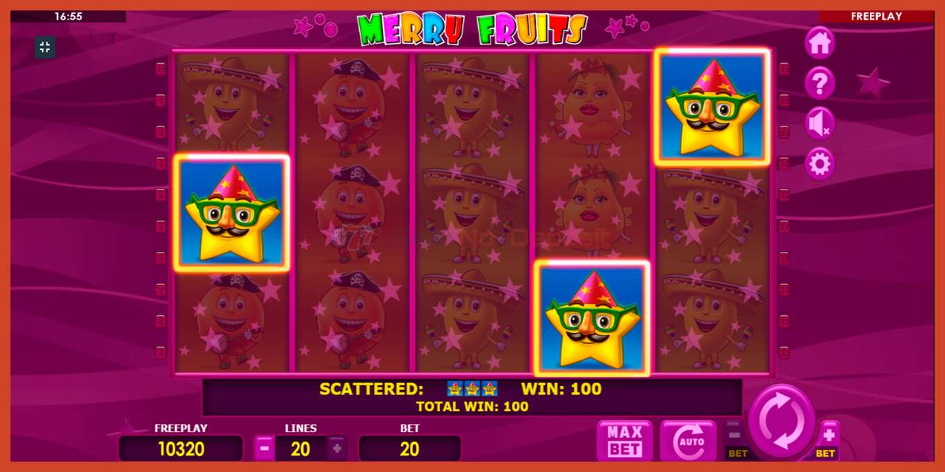 Slot screenshot: Merry Fruits no deposit, number - 5