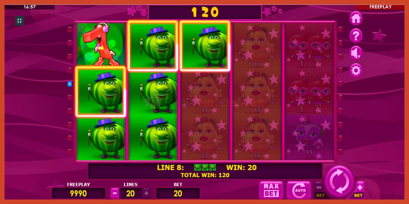 Slot screenshot: Merry Fruits no deposit, number - 6