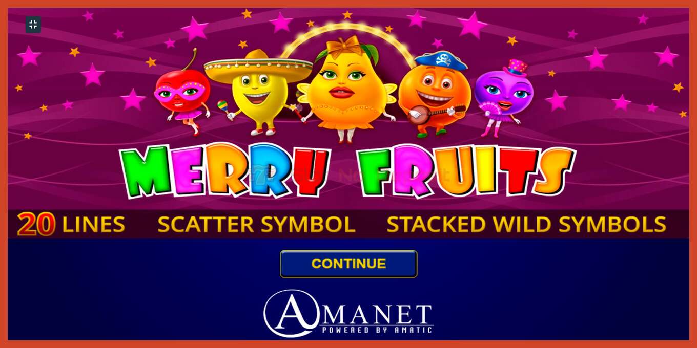 Pamja e ekranit të slotit: Merry Fruits pa depozitë, numri - 7