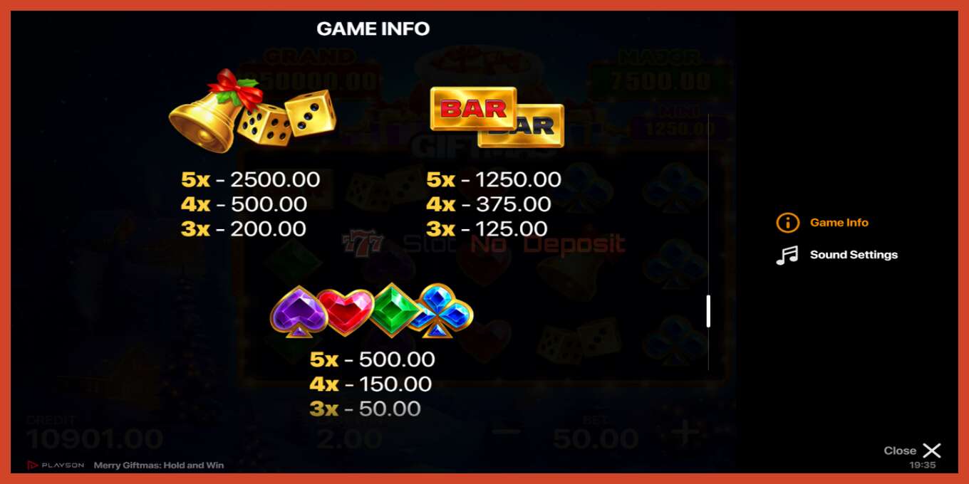 Slot screenshot: Merry Giftmas no deposit, number - 6