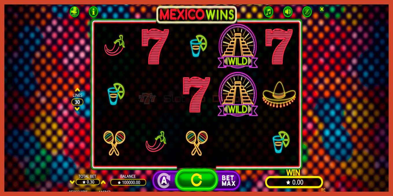 Slot screenshot: Mexico Wins no deposit, number - 1