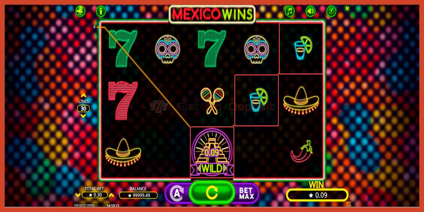 Slot screenshot: Mexico Wins no deposit, number - 2