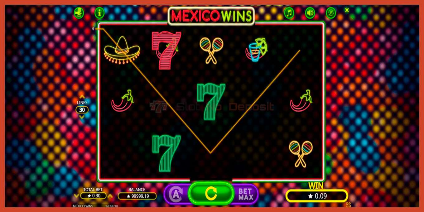 Slot screenshot: Mexico Wins no deposit, number - 3