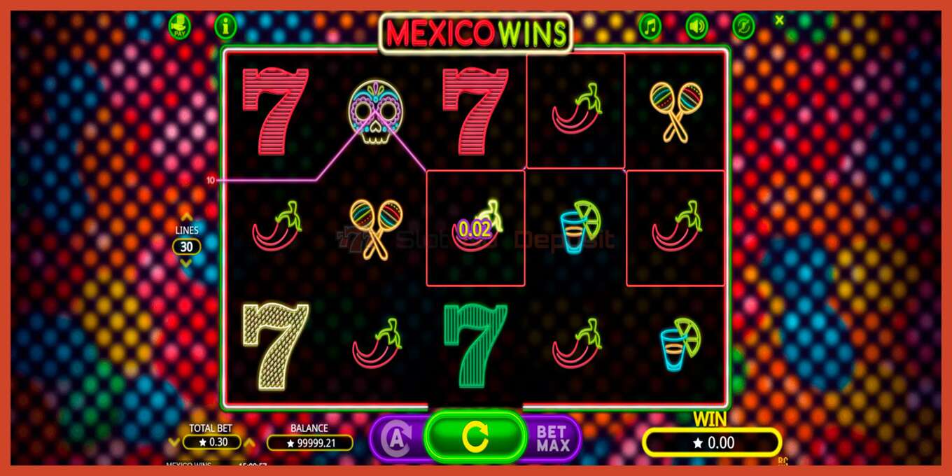 Slot screenshot: Mexico Wins no deposit, number - 4