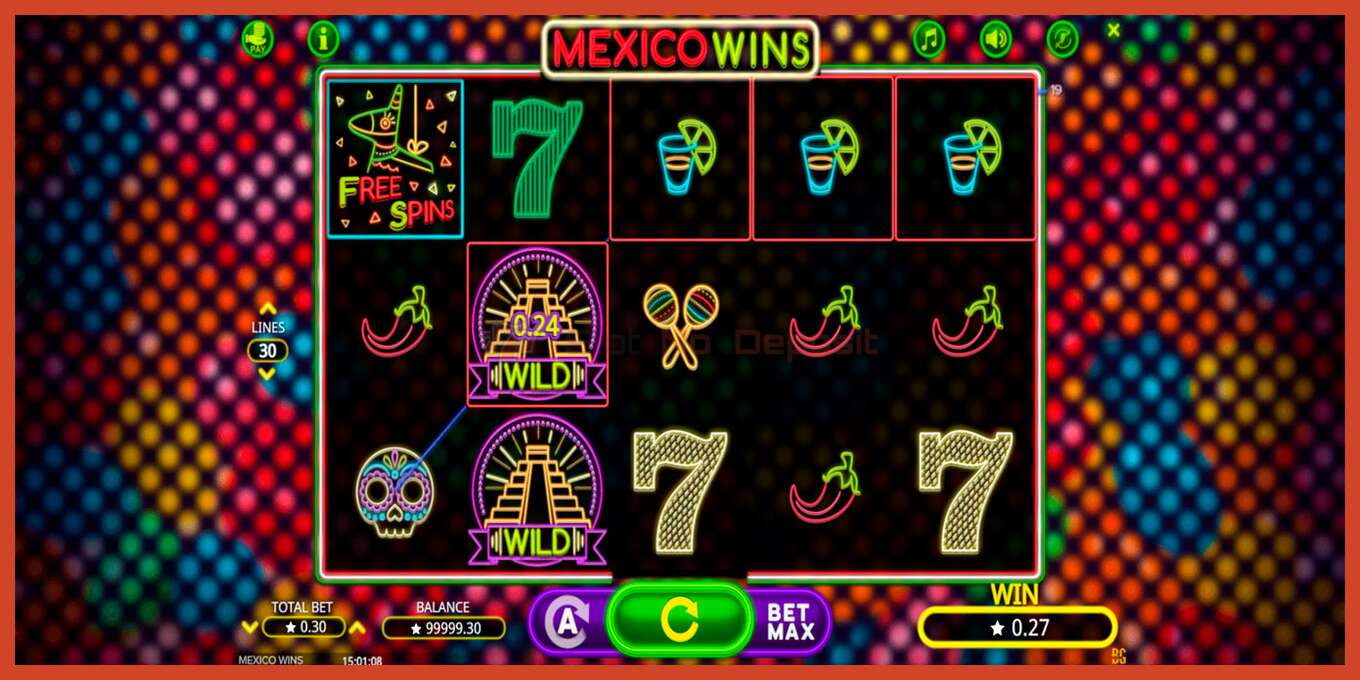 Slot screenshot: Mexico Wins no deposit, number - 5