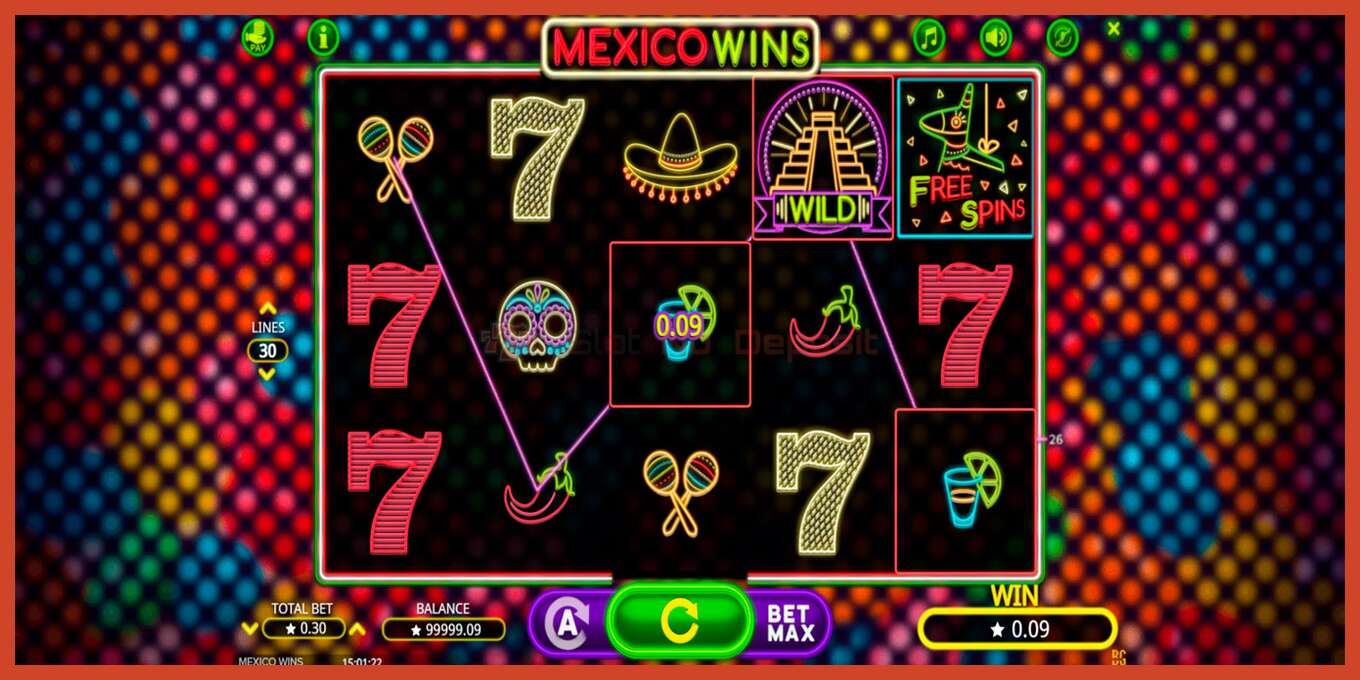 Slot screenshot: Mexico Wins no deposit, number - 6