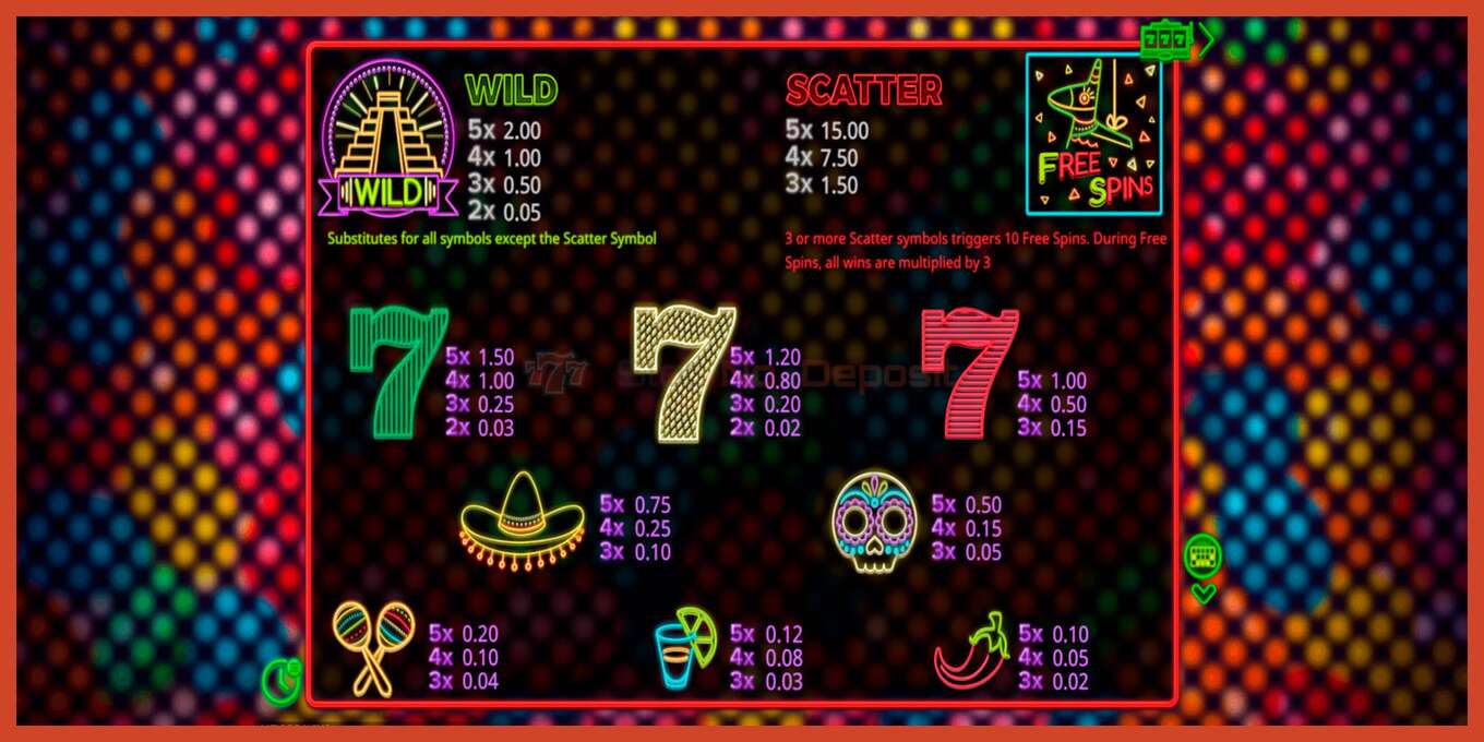 Slot screenshot: Mexico Wins no deposit, number - 7