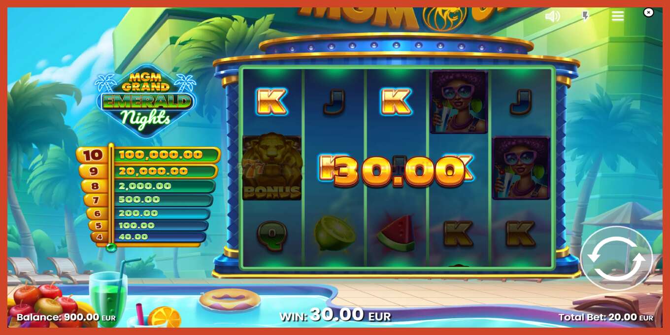 Slot screenshot: MGM Grand Emerald Nights nincs letét, szám - 3