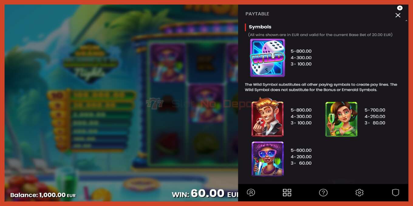 Slot screenshot: MGM Grand Emerald Nights nincs letét, szám - 5