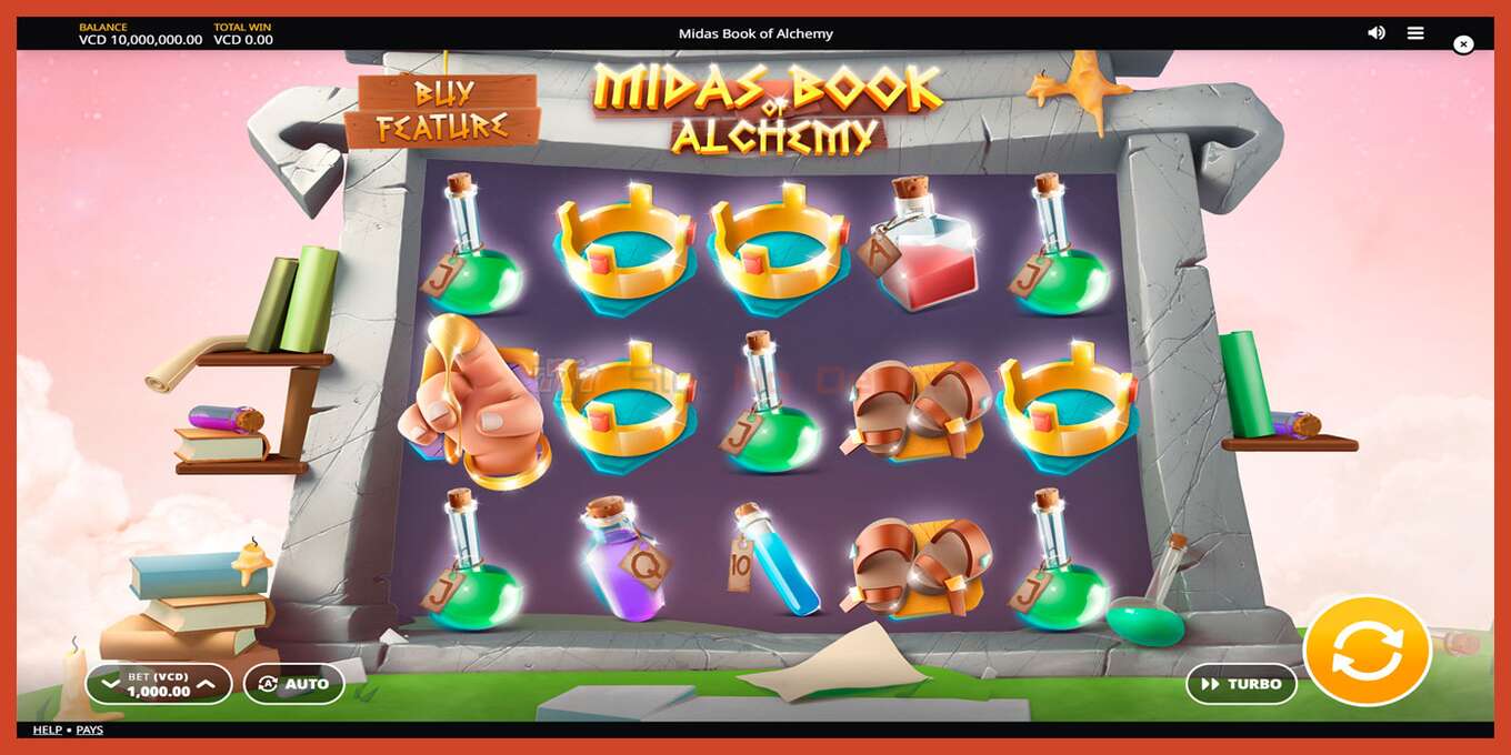 スロットのスクリーンショット: Midas Book of Alchemy デポジットなし, 番号 - 1