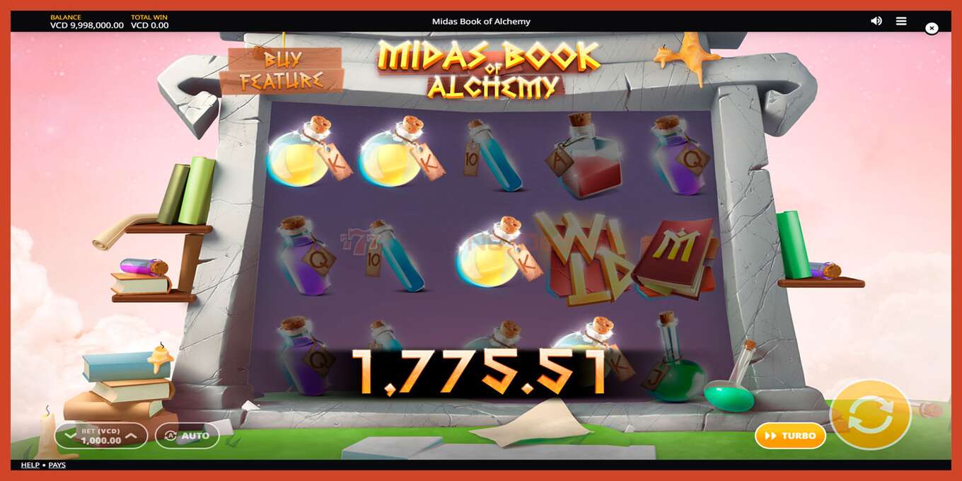 スロットのスクリーンショット: Midas Book of Alchemy デポジットなし, 番号 - 3