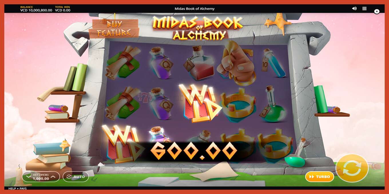 スロットのスクリーンショット: Midas Book of Alchemy デポジットなし, 番号 - 5