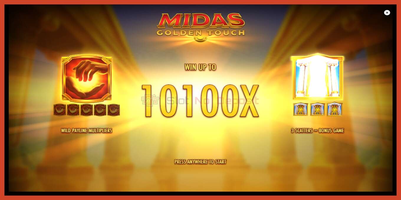 Slot screenshot: Midas Golden Touch no deposit, number - 1