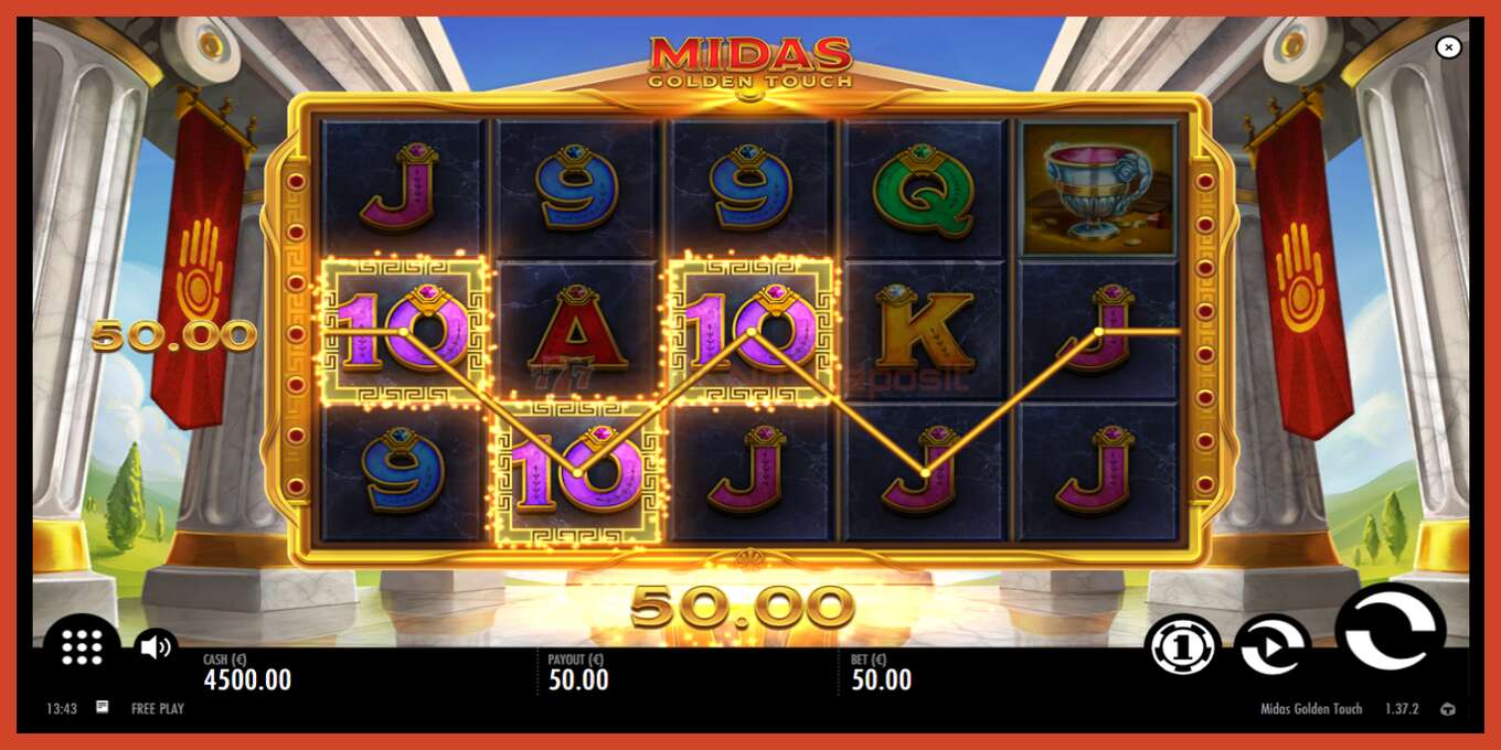 Slot screenshot: Midas Golden Touch no deposit, number - 4