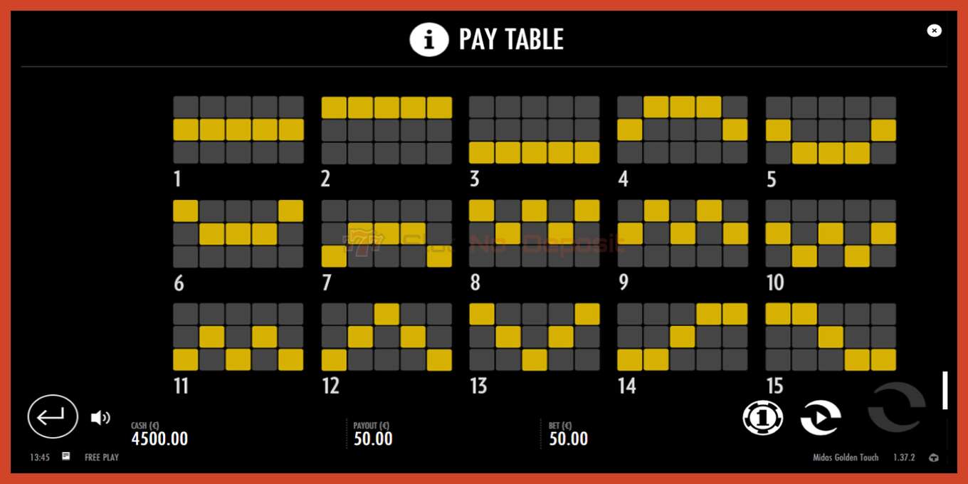 Slot screenshot: Midas Golden Touch no deposit, number - 7