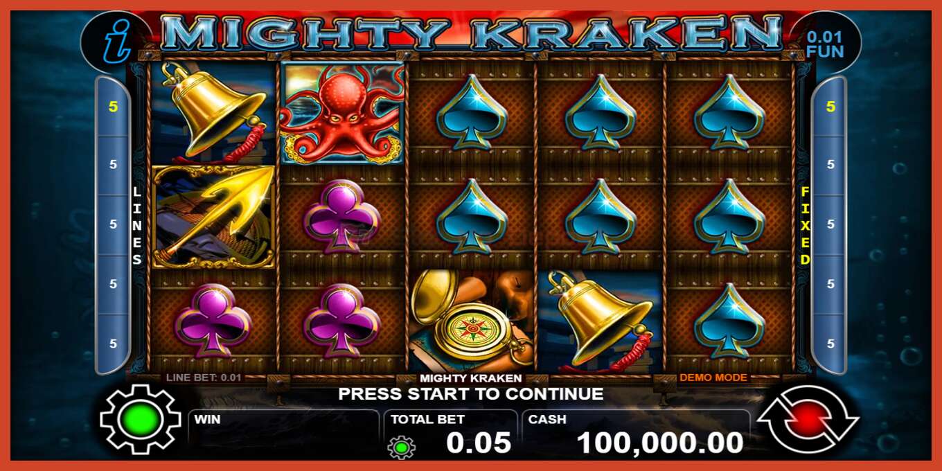 Slot screenshot: Mighty Kraken no deposit, number - 1