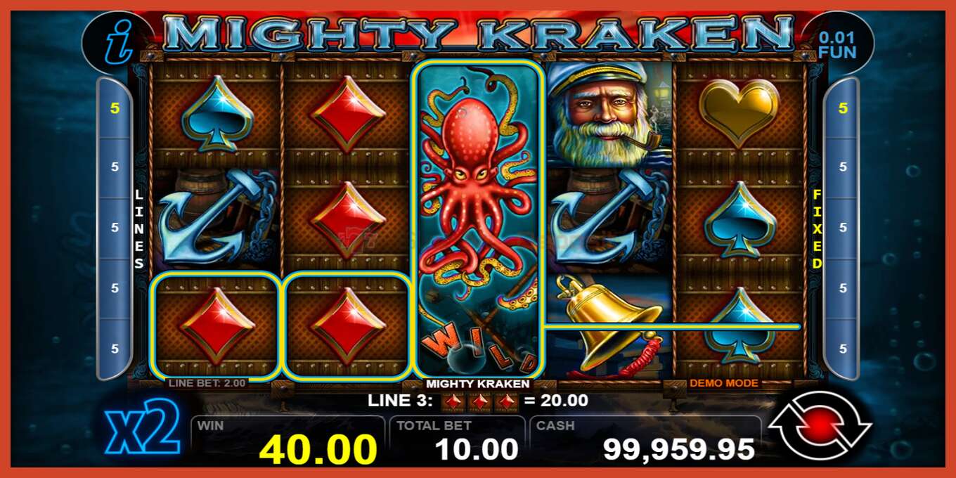 Slot screenshot: Mighty Kraken no deposit, number - 4