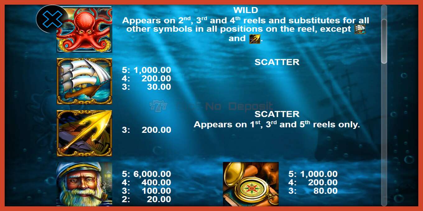 Slot screenshot: Mighty Kraken no deposit, number - 5