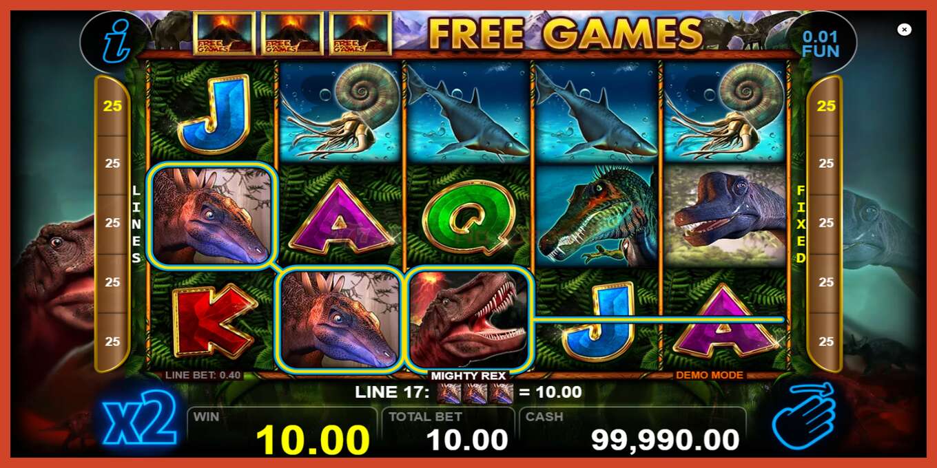 Slot screenshot: Mighty Rex no deposit, number - 2