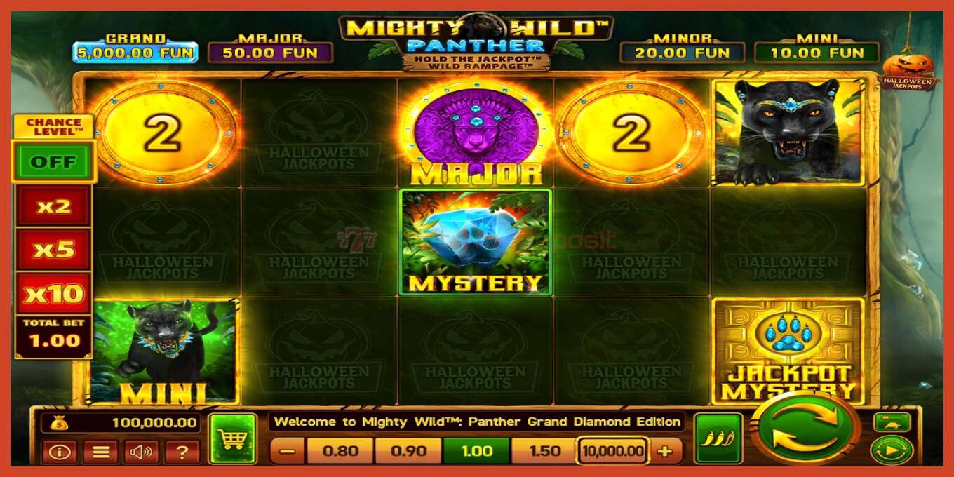 Slot screenshot: Mighty Wild: Panther Grand Diamond Edition Halloween Jackpots no deposit, number - 1